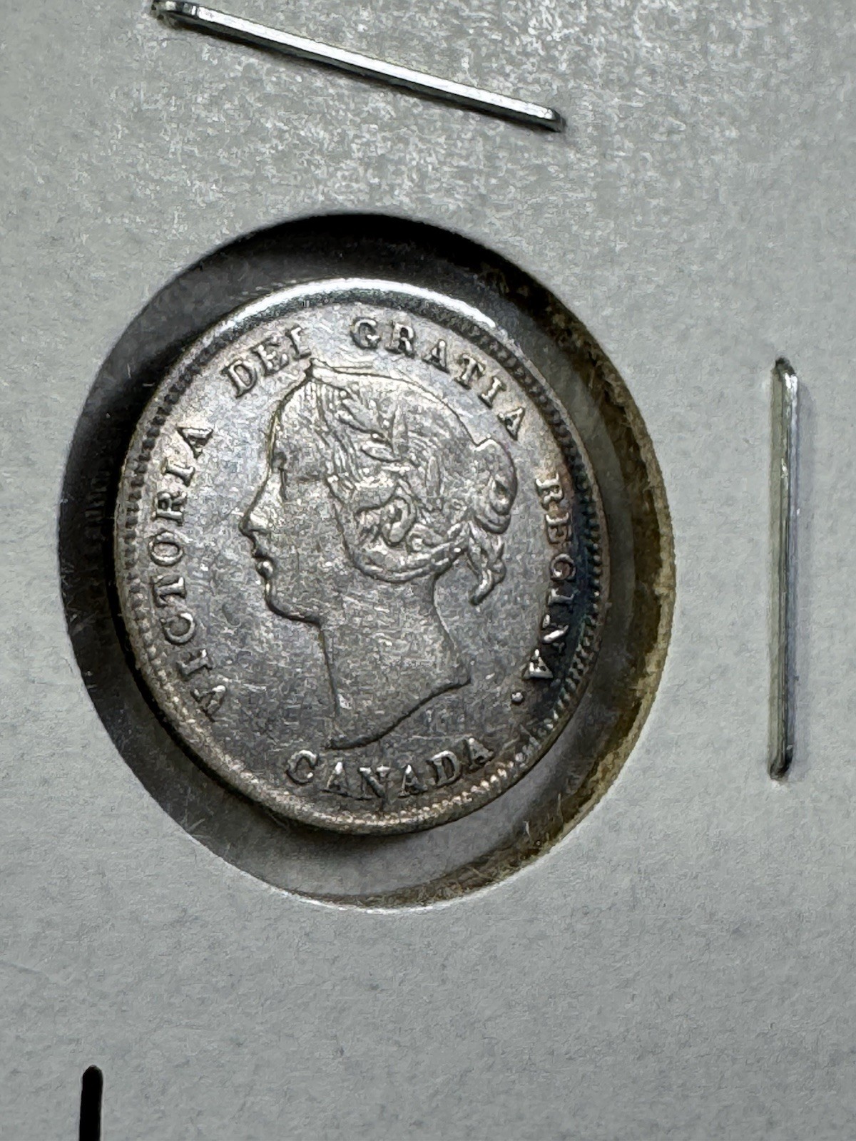1893 Canada 5 Cents Small Silver Coin Cleaned