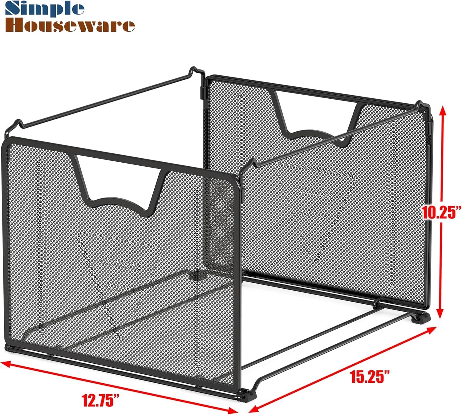 Effortless Document Organization with Black Mesh Hanging File Holder - 15.25"