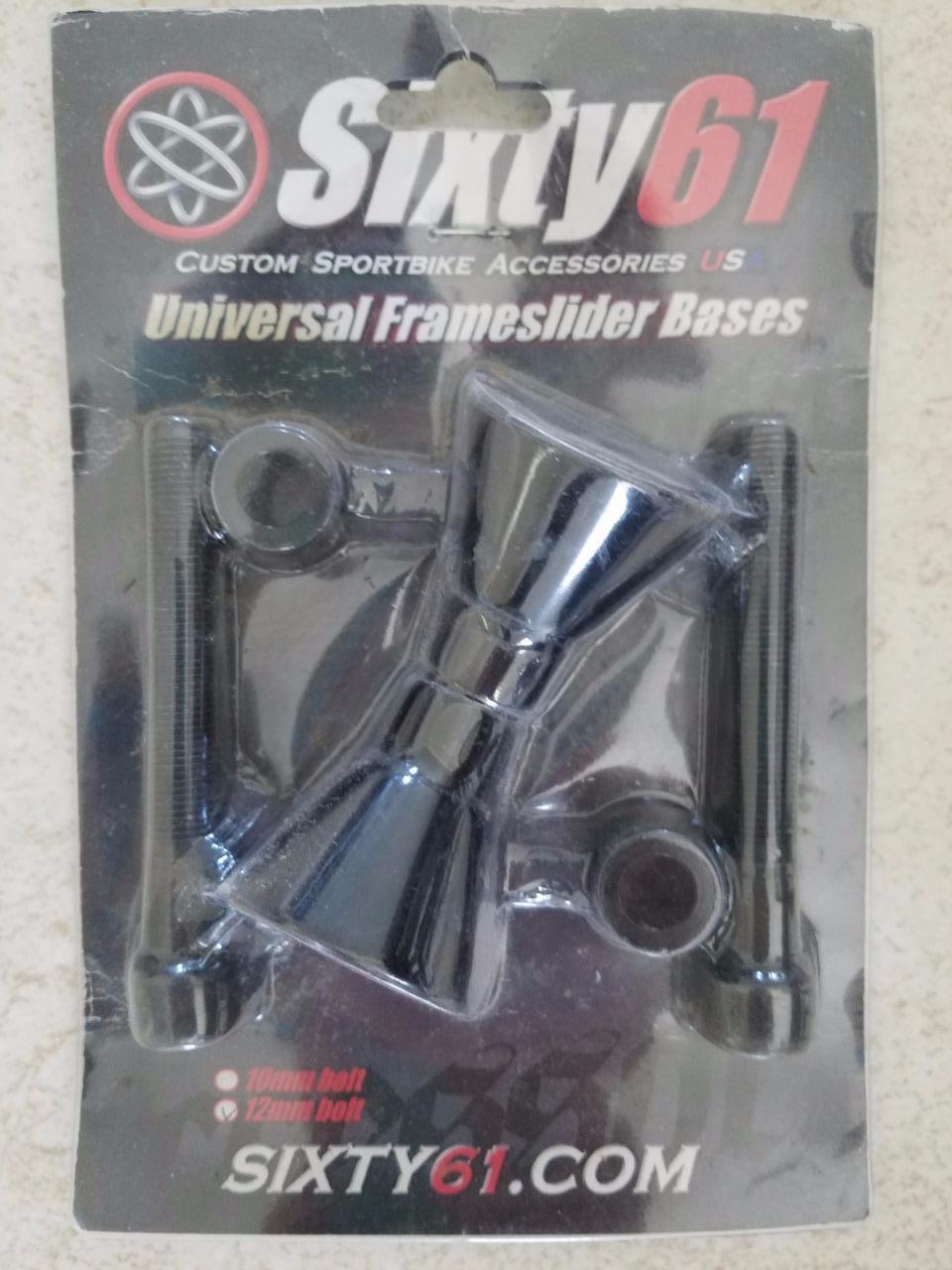Suzuki GSXR 1000 Chrome Spike Spiked Frame Sliders with Mounting Kit