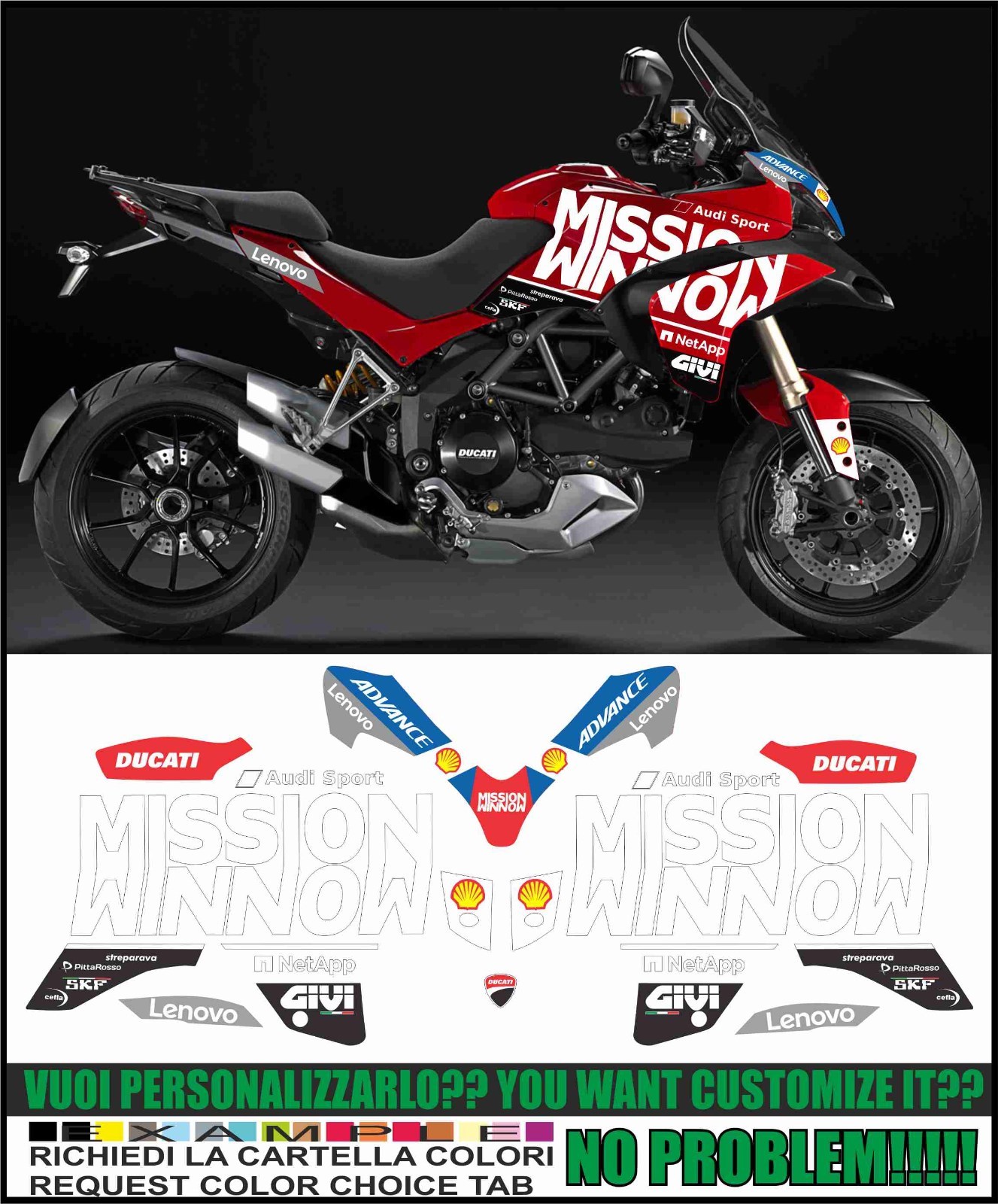 Multistrada 1200 2010 2012 Moto GP 2019 Tribute Kit Compatible