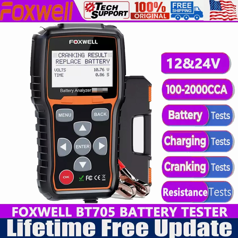 FOXWELL 100-2000 CCA Automotive Alternator Tester Digital car Battery Analyzer
