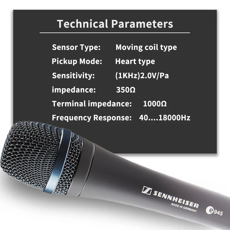 For Sennheiser Professional E 945 Dynamic Super-Cardioid Vocal Microphone Wired