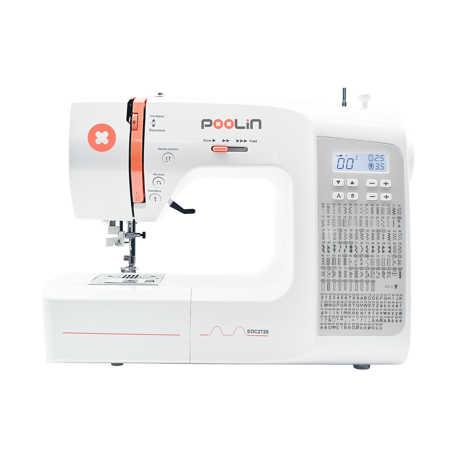 POOLIN Sewing Machine EOC2720 Computerized Wide Table 200 Built In Stitches.