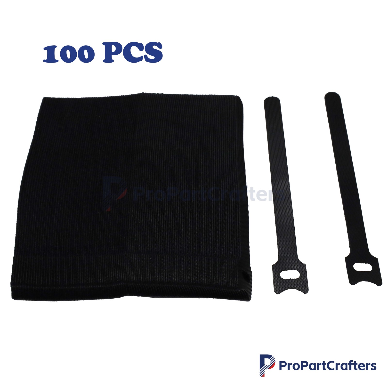 100PCS Reusable Fastening Organizer Cable Straps Black Wire Cord Hook Loop Ties
