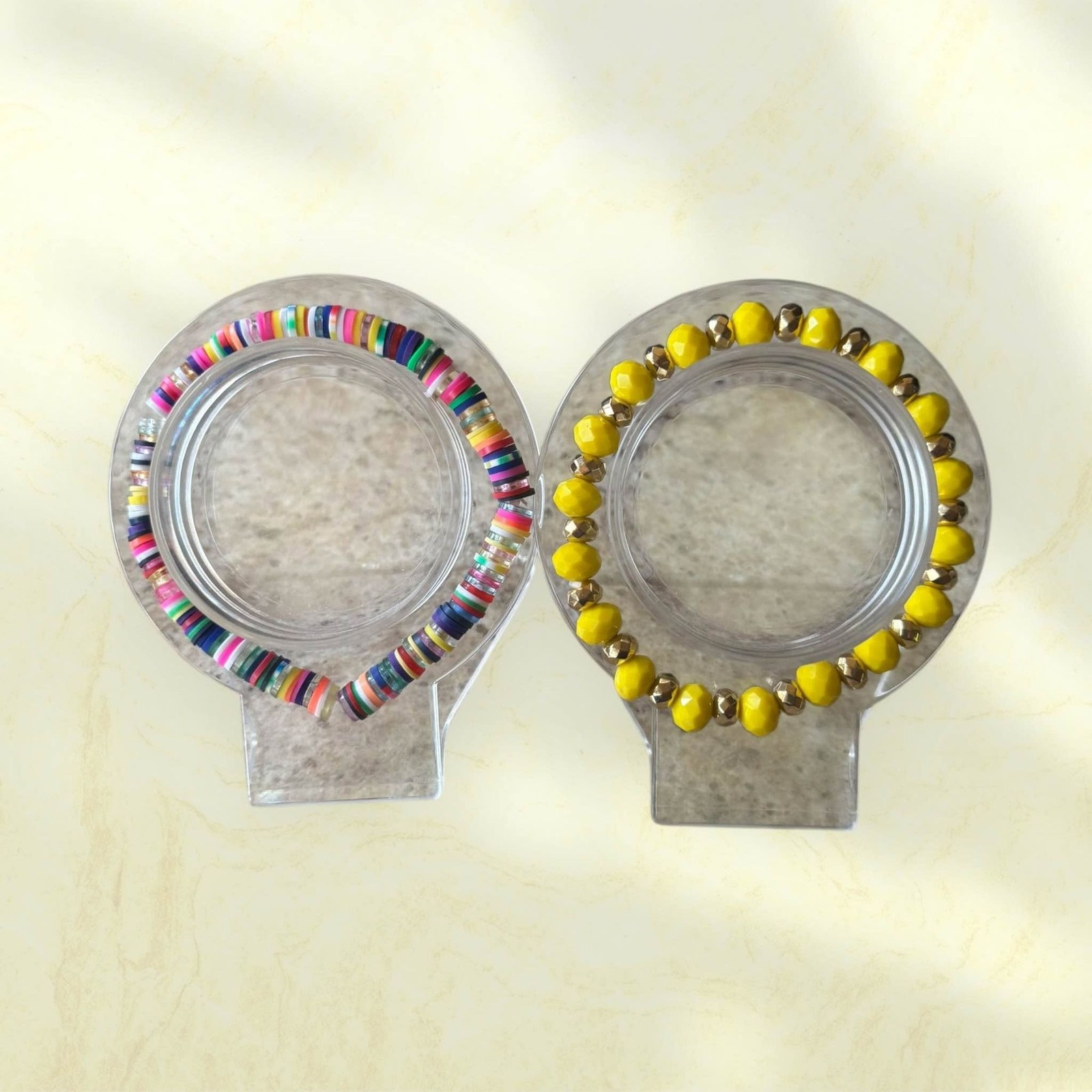 Handmade Beaded Stretch Bracelet Pair 0202