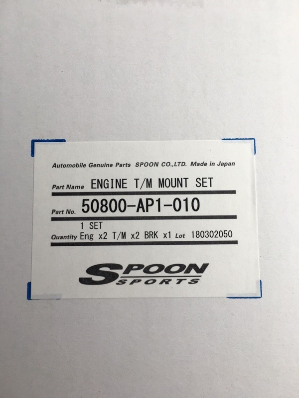 SPOON Engine & Transmission Mount Set S2000 AP1/AP2 F20C/F22C New OEM