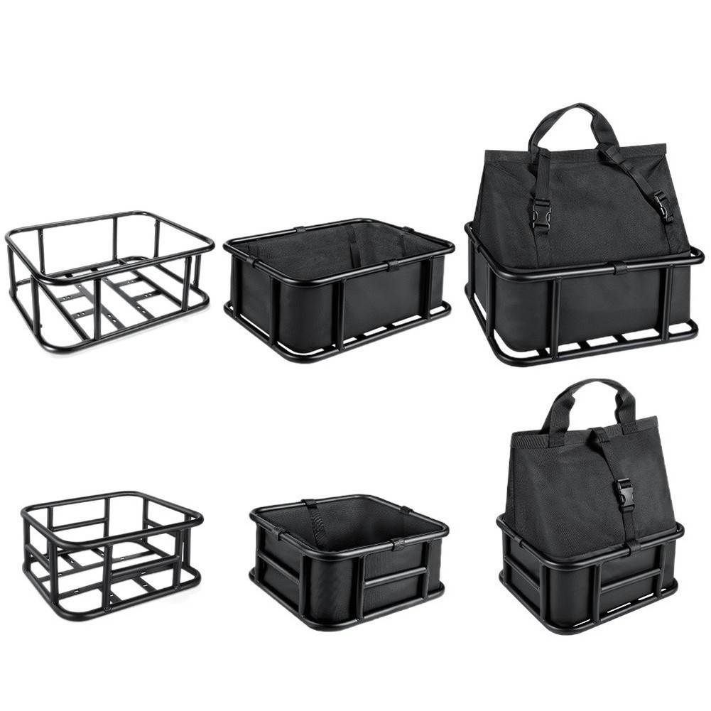 Black Detachable Bicycle Basket with Waterproof Outer and Insulated Layer