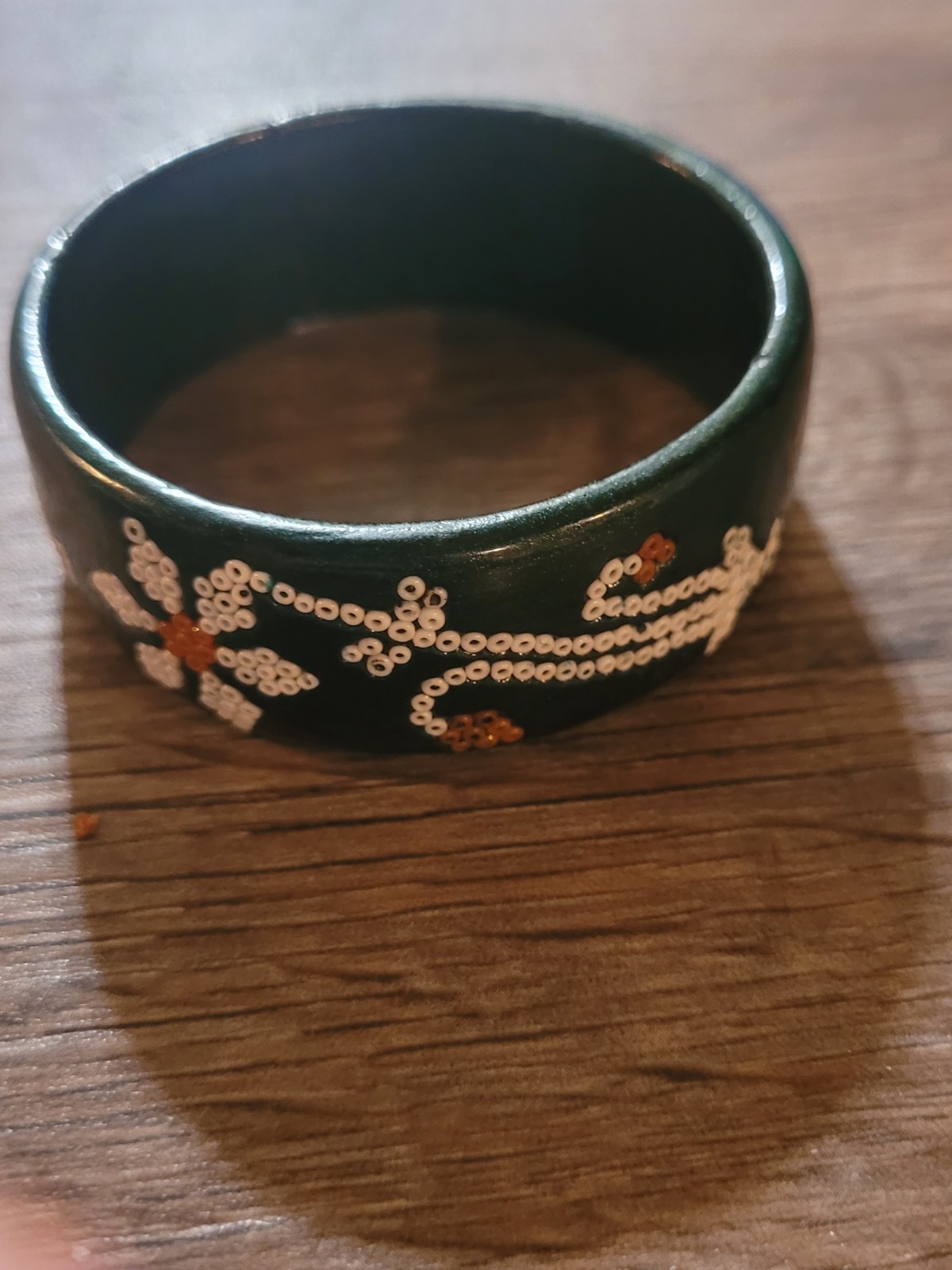Childs Wooden Bangle Bracelet for Girls Handmade Wooden Bracelet Hand Painted