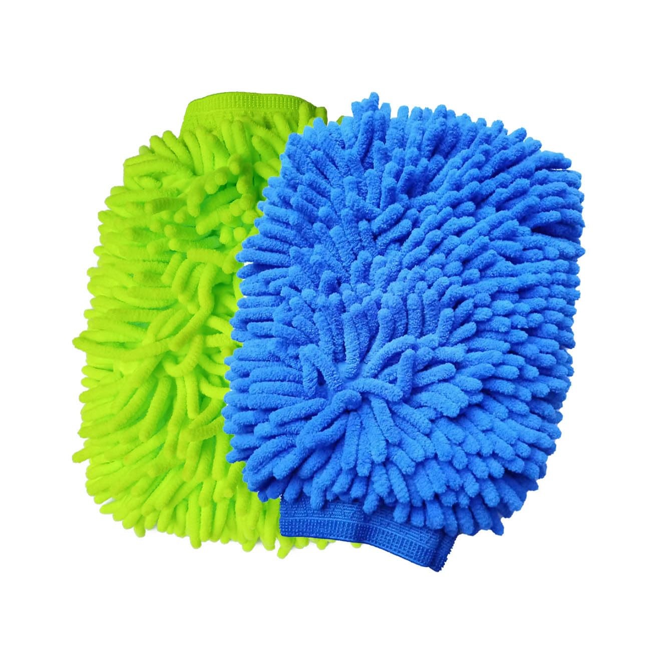 HeGangLy 2 Pack Car Wash Mitt Microfiber Chenille Car Wash Mitt Scratch Free ...
