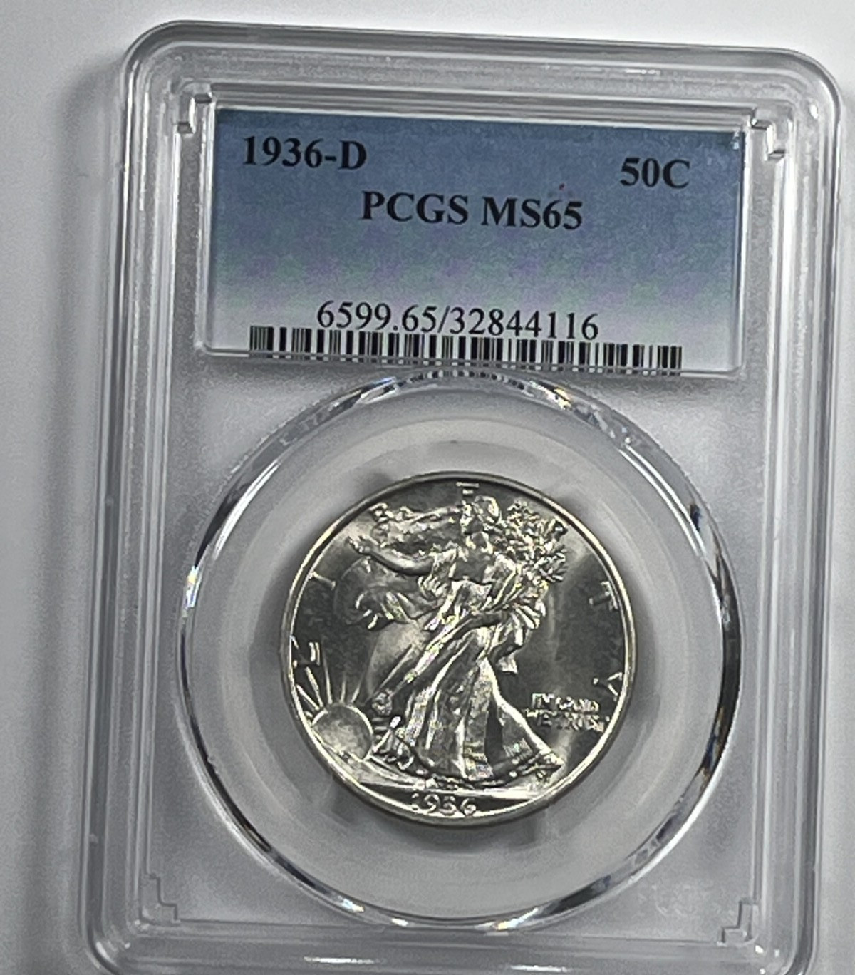 1936-D Walking Liberty Half Dollar : PCGS MS65