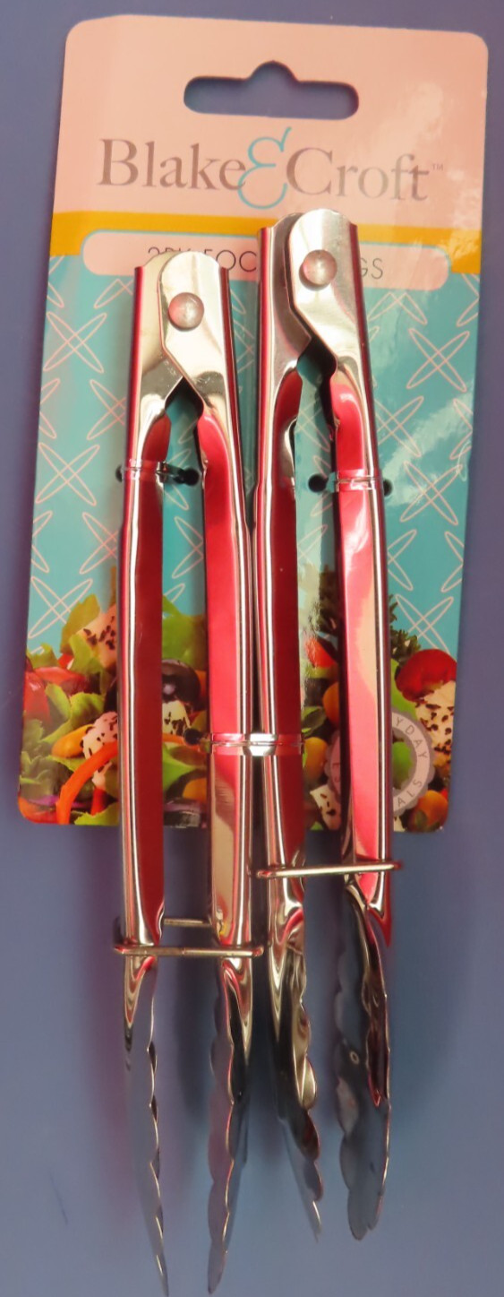 Blake & Croft 7" Food Tongs.  Package of 2 tongs.  # G25934   NEW
