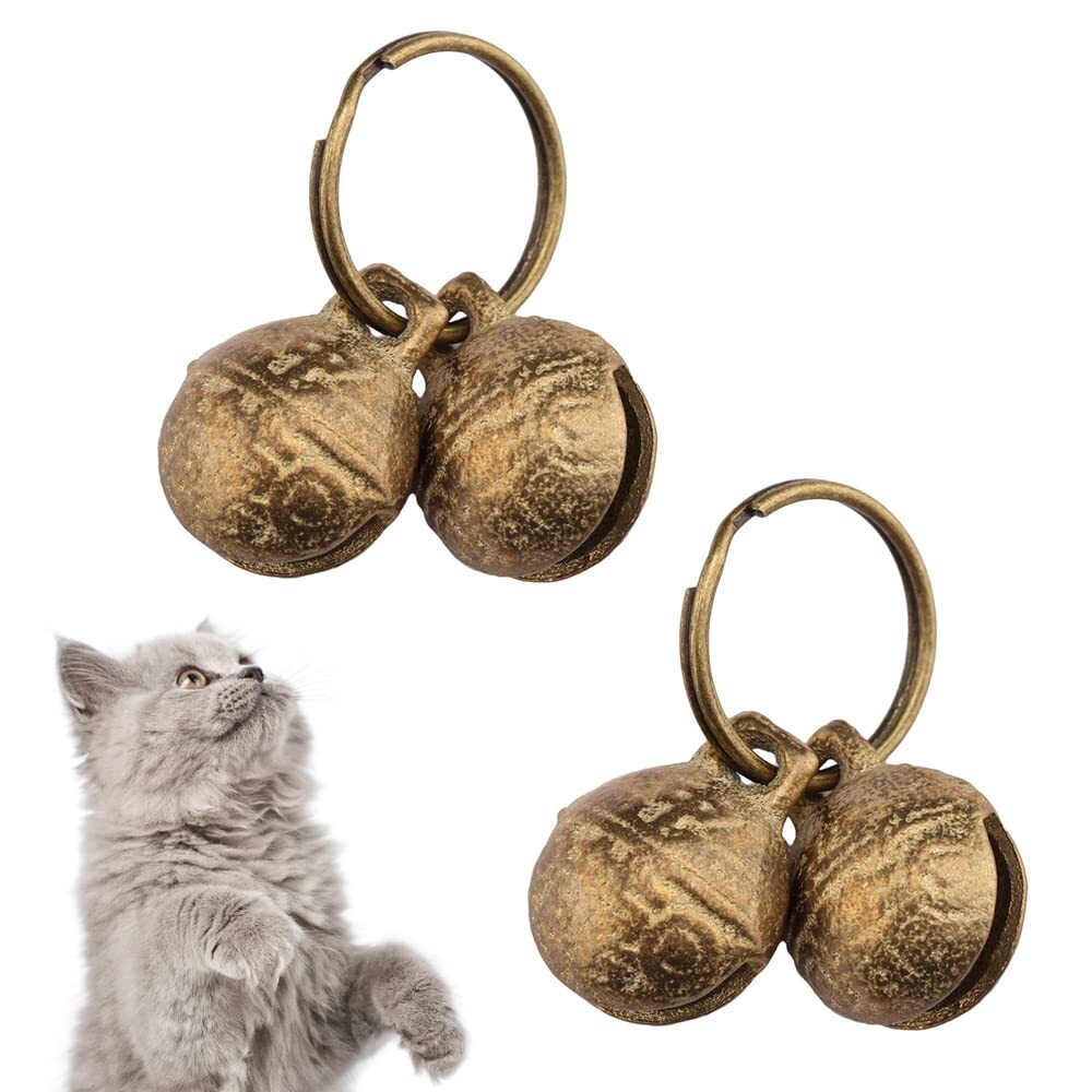 Paquete de 2 cascabeles para collares de perro con colgantes antipérdida