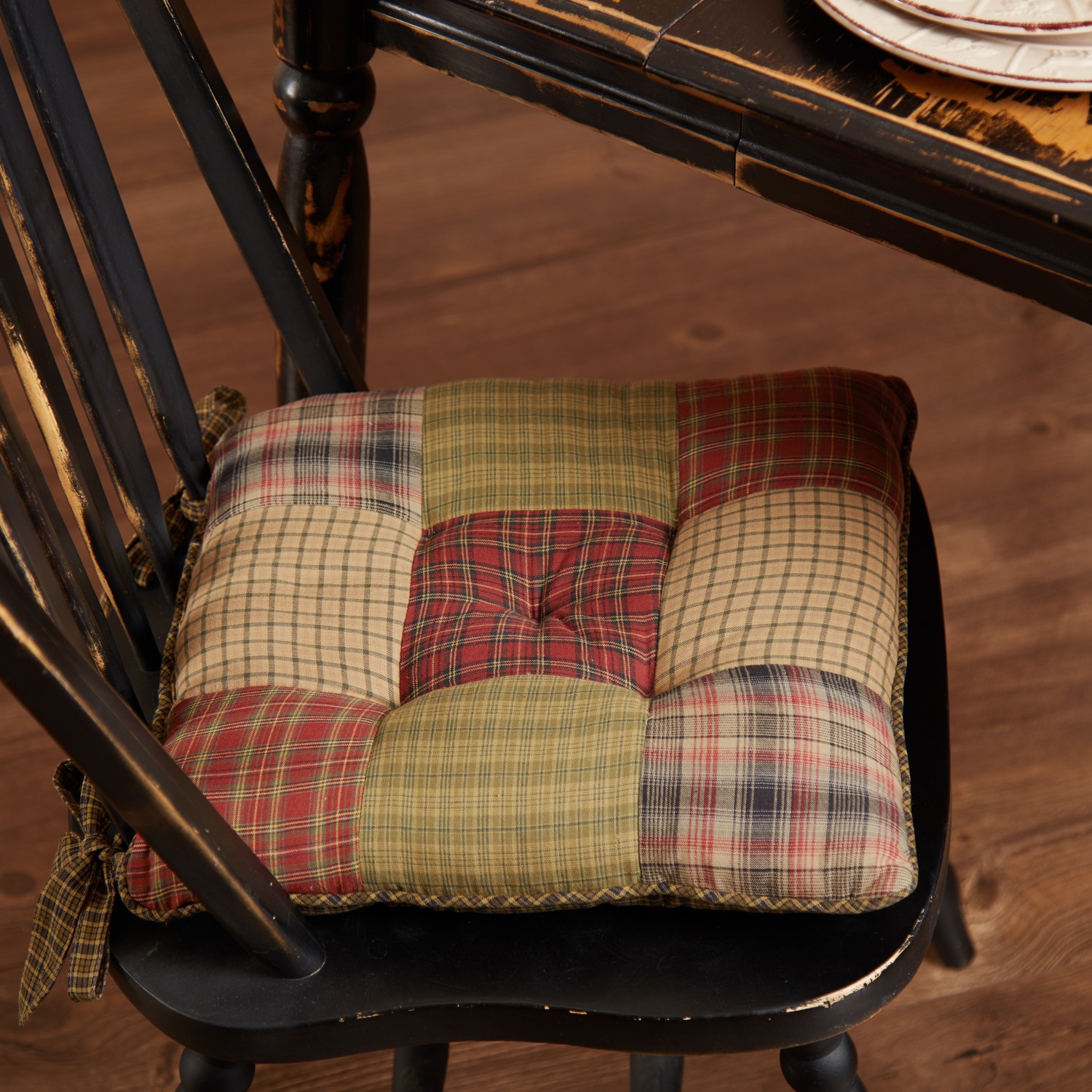 Tea Cabin Moss Green 14 in Chair Pads, Set of 2 VHC Brands