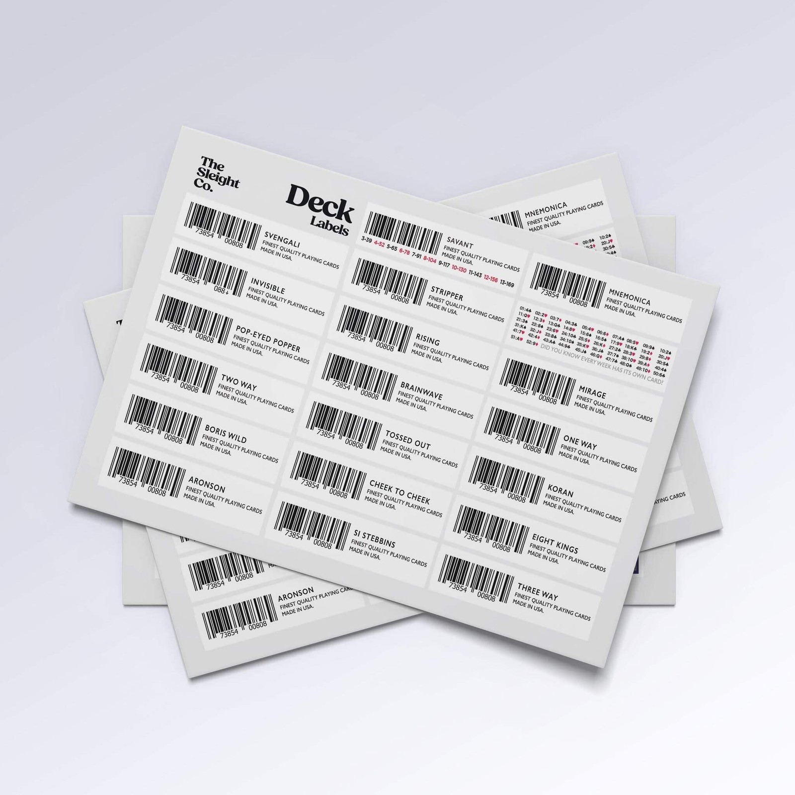 Deck Labels by The Sleight Co