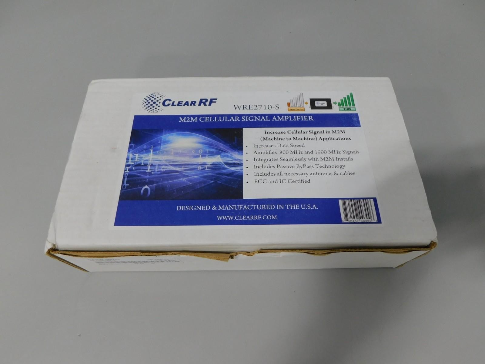 Clear RF WRE2710-S M2M Cellular Signal Amplifier 800/1900MHz Passive ByPass NOB