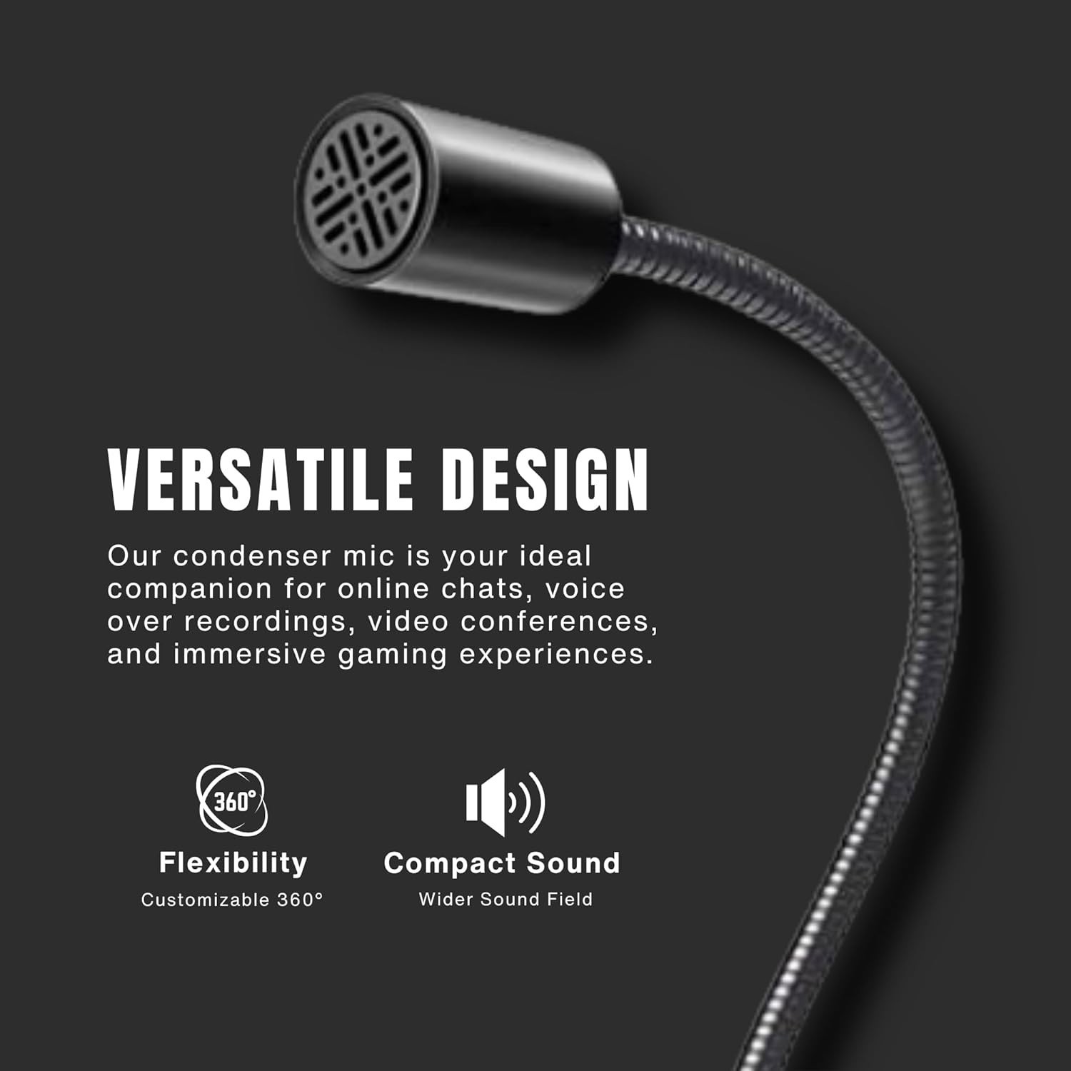 Professional Gooseneck USB Microphone with Mute Button for Streaming & Gaming