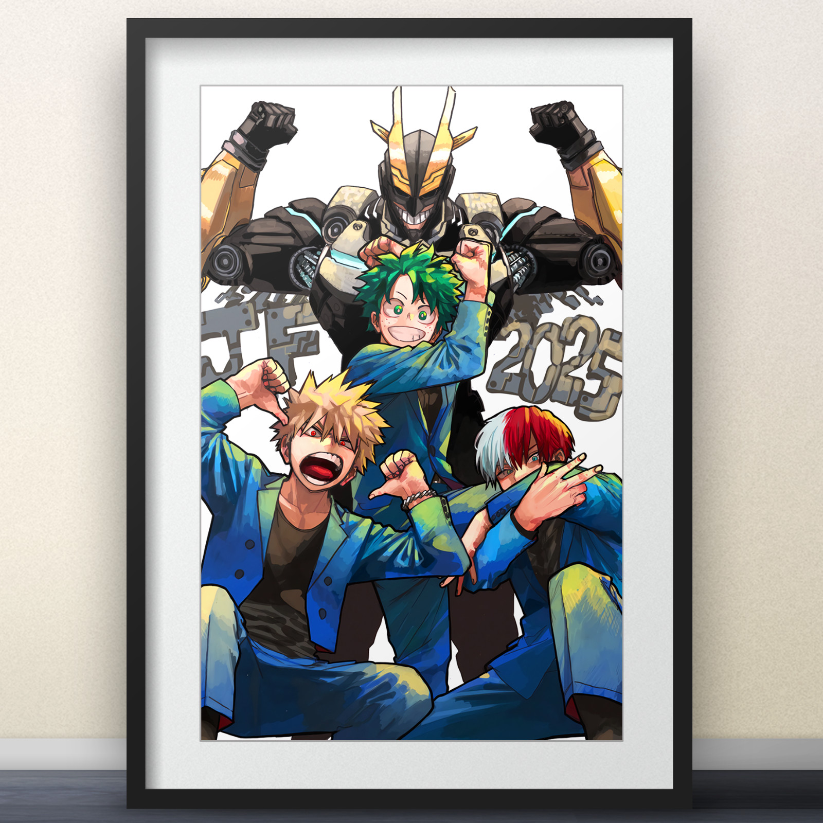 Bakugo Izuku Shoto All Might Art by Horikoshi - 11x17"  Poster My Hero Academia