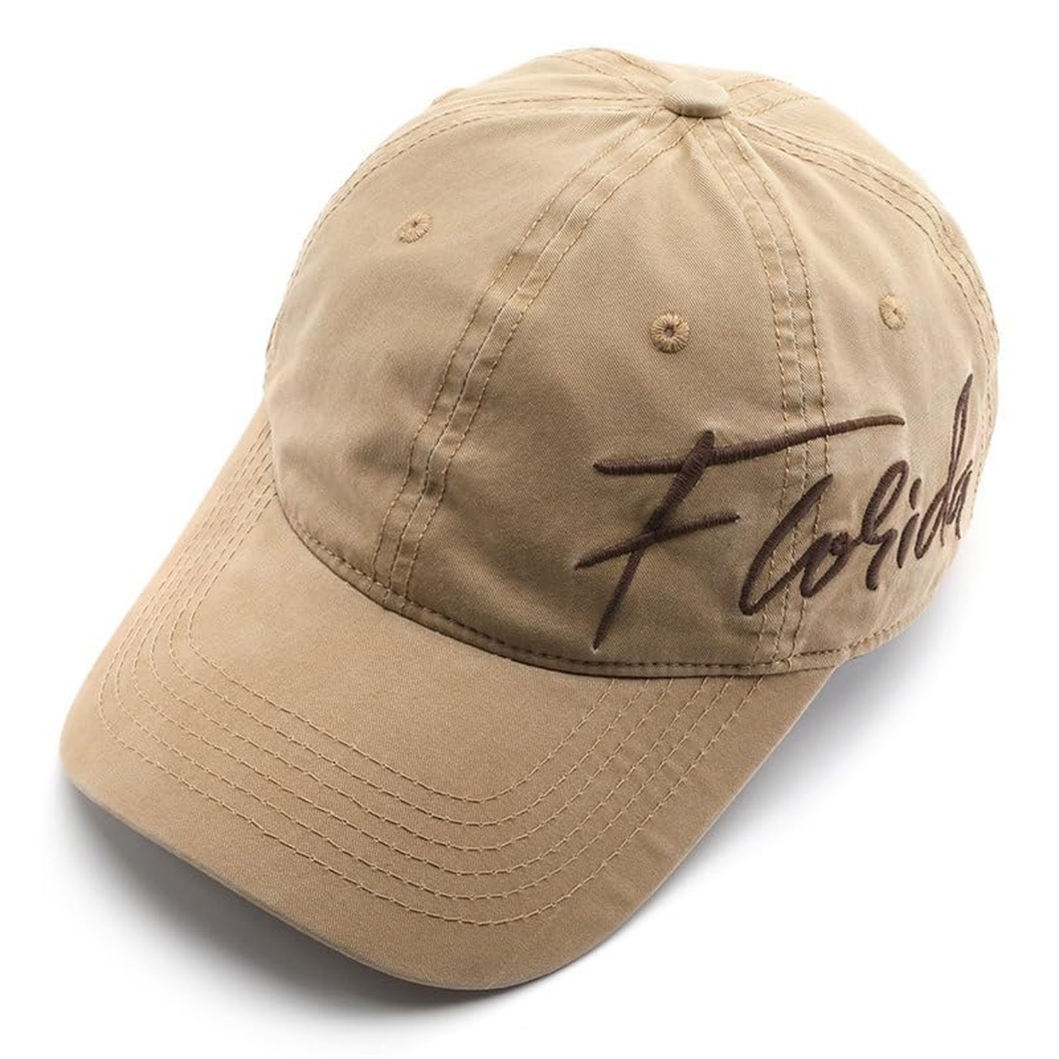 Florida Hat Side Embroidery Baseball Cap Adjustable Sun Hat Red