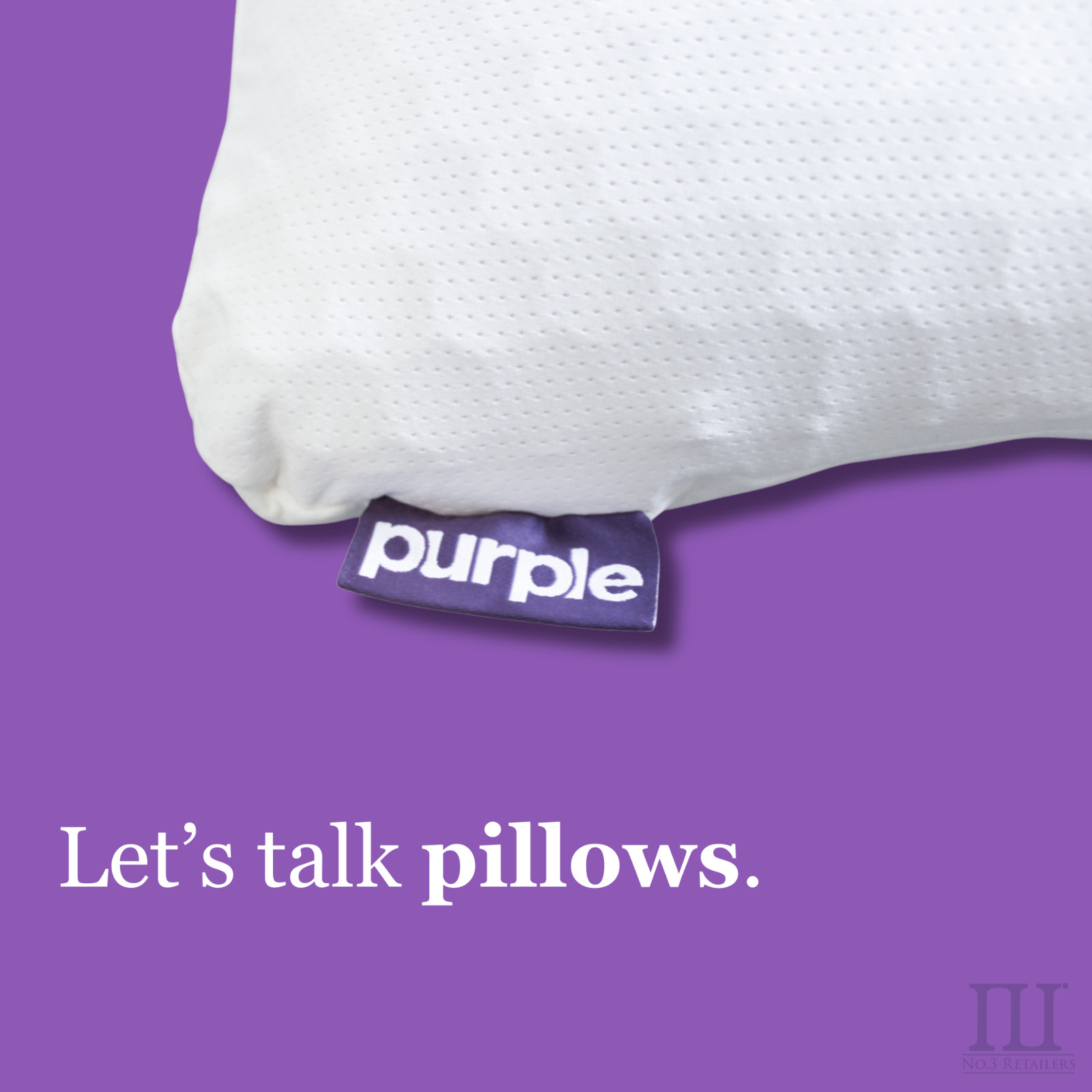 Purple GridCloud Grid Cloud Pillow, Down-Alternative, GelFlex Grid - Standard Sz
