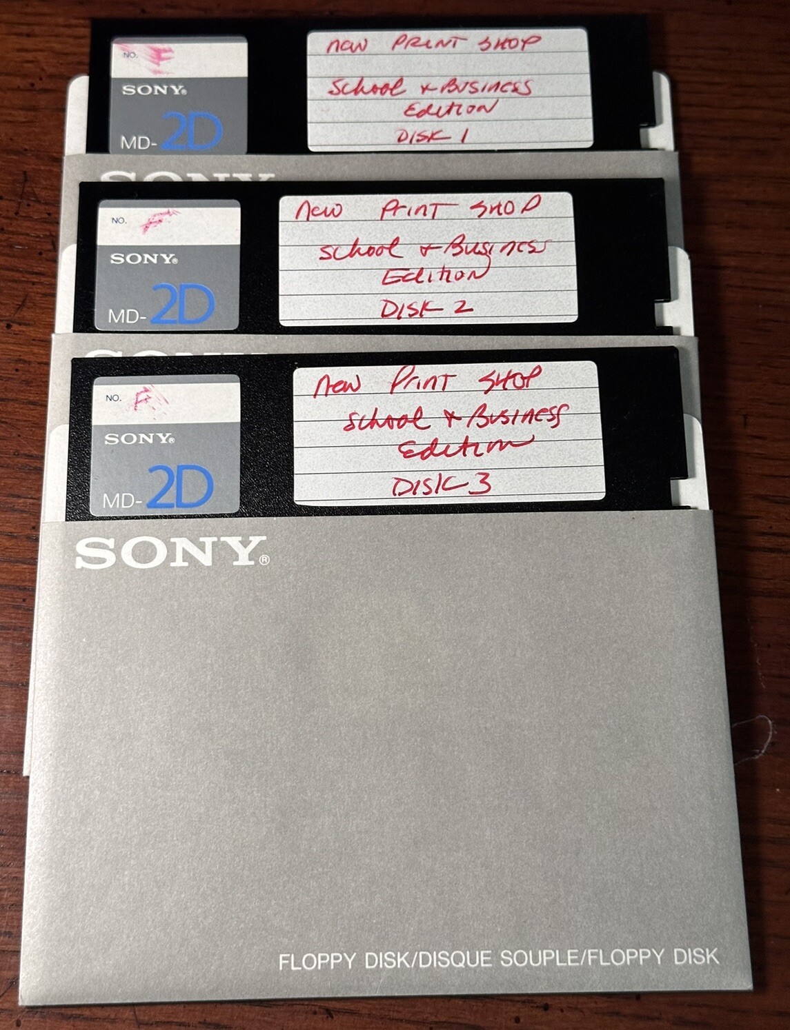 New Print Shop School & Business Edition 3x 5 1/4” Floppy Disks Sony IBM-PC