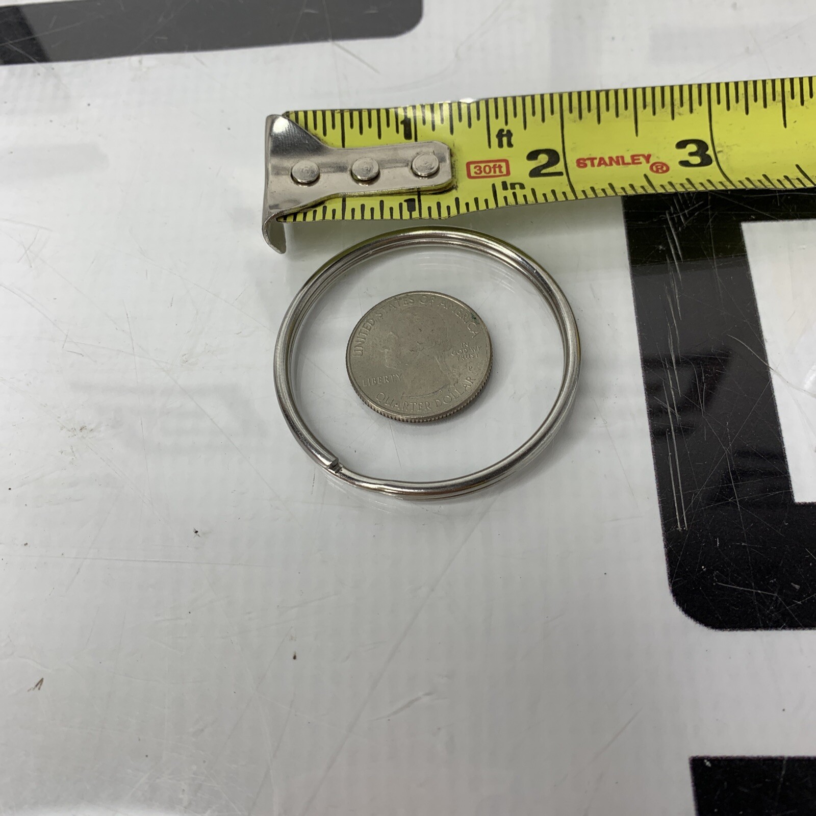 1 LARGE HEAVY DUTY 2" INCH SPLIT KEY RING HOLD 20-25 KEYS STRONG STEEL KEYRING
