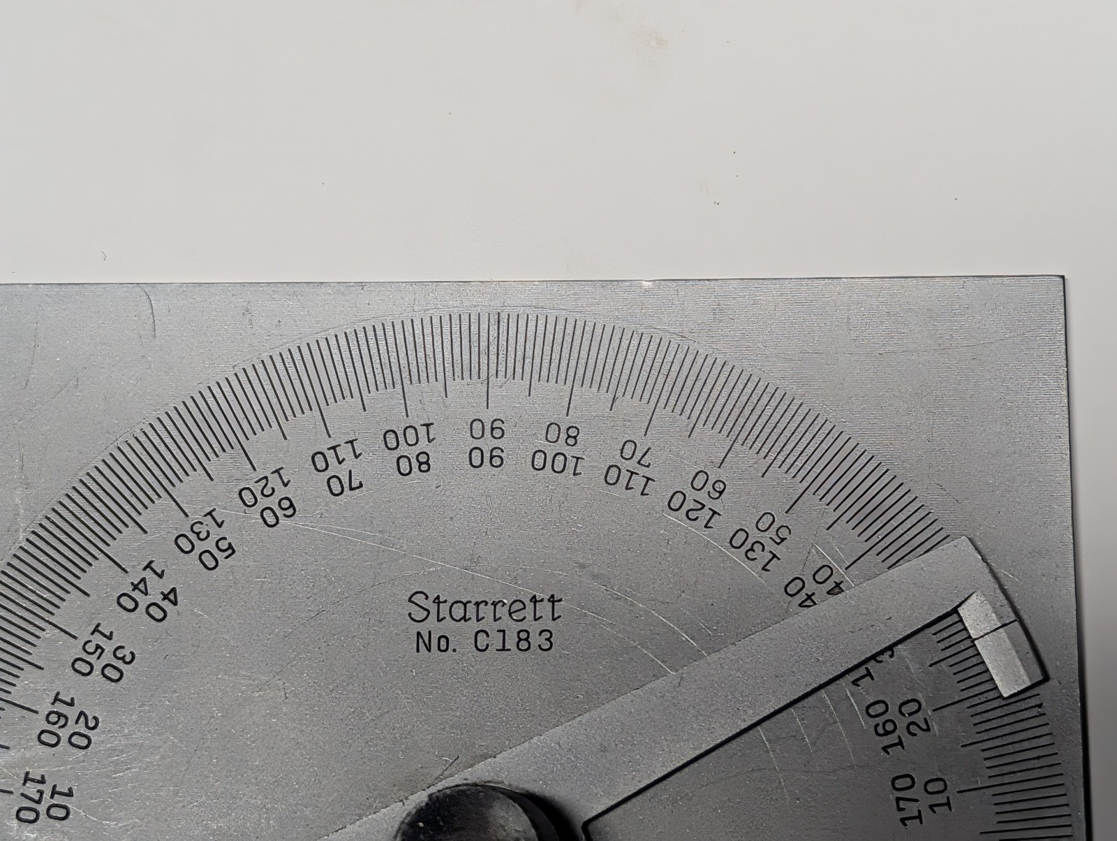 Starrett C183 Steel Protractor Rectangular Head USA