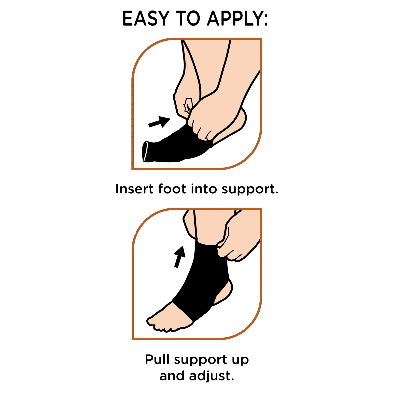 (3 pack) Copper-Infused Ankle Compression Sleeve Brace, Medium/Large