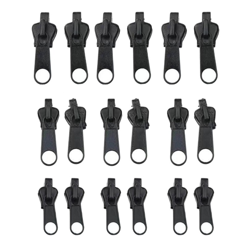 18x Zippers Sliders Teeth Zippers Zippers Repair Kits for Bag Jeans Jackets