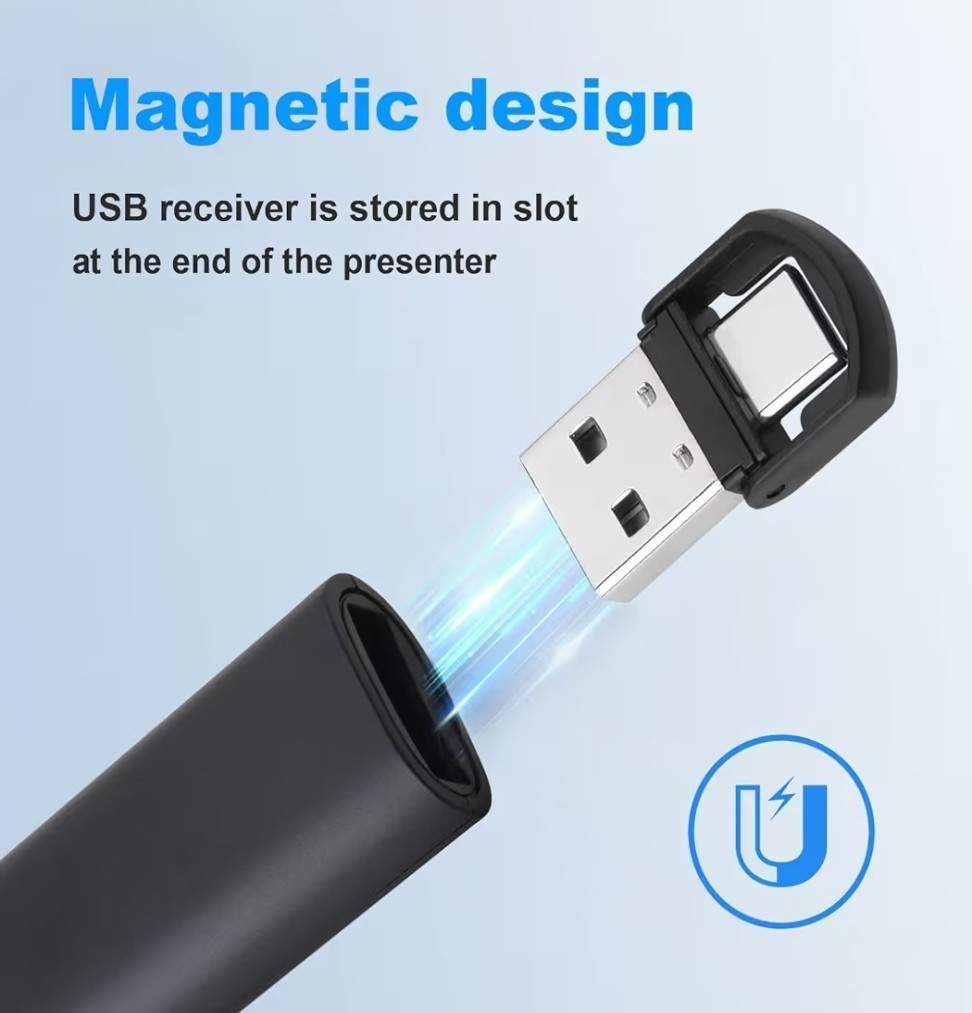 Clicker de presentación USB-A/USB-C para presentaciones de PowerPoint