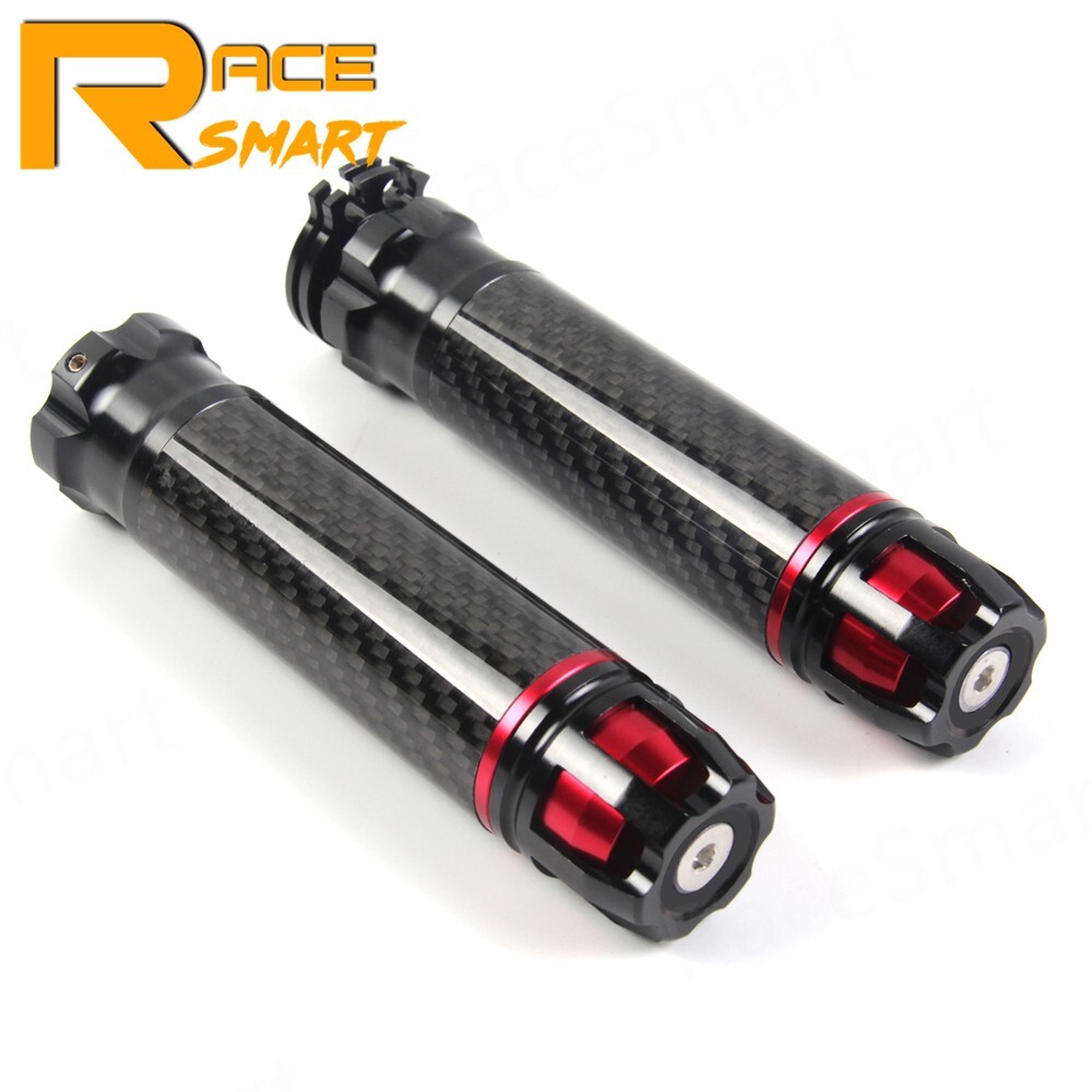 7/8" 22mm Carbon Fiber Handlebar Grips Hand Grip For Yamaha YZF R1 R1M R1S R3 R6