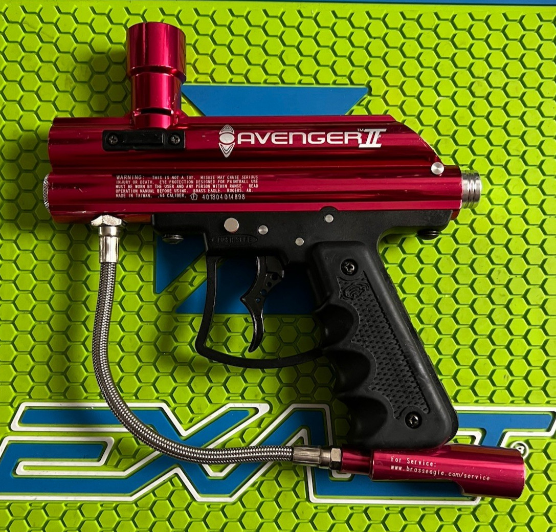 BRASS EAGLE AVENGER SEMI AUTO PAINTBALL MARKER - GLOSS RED - (FOR PARTS)