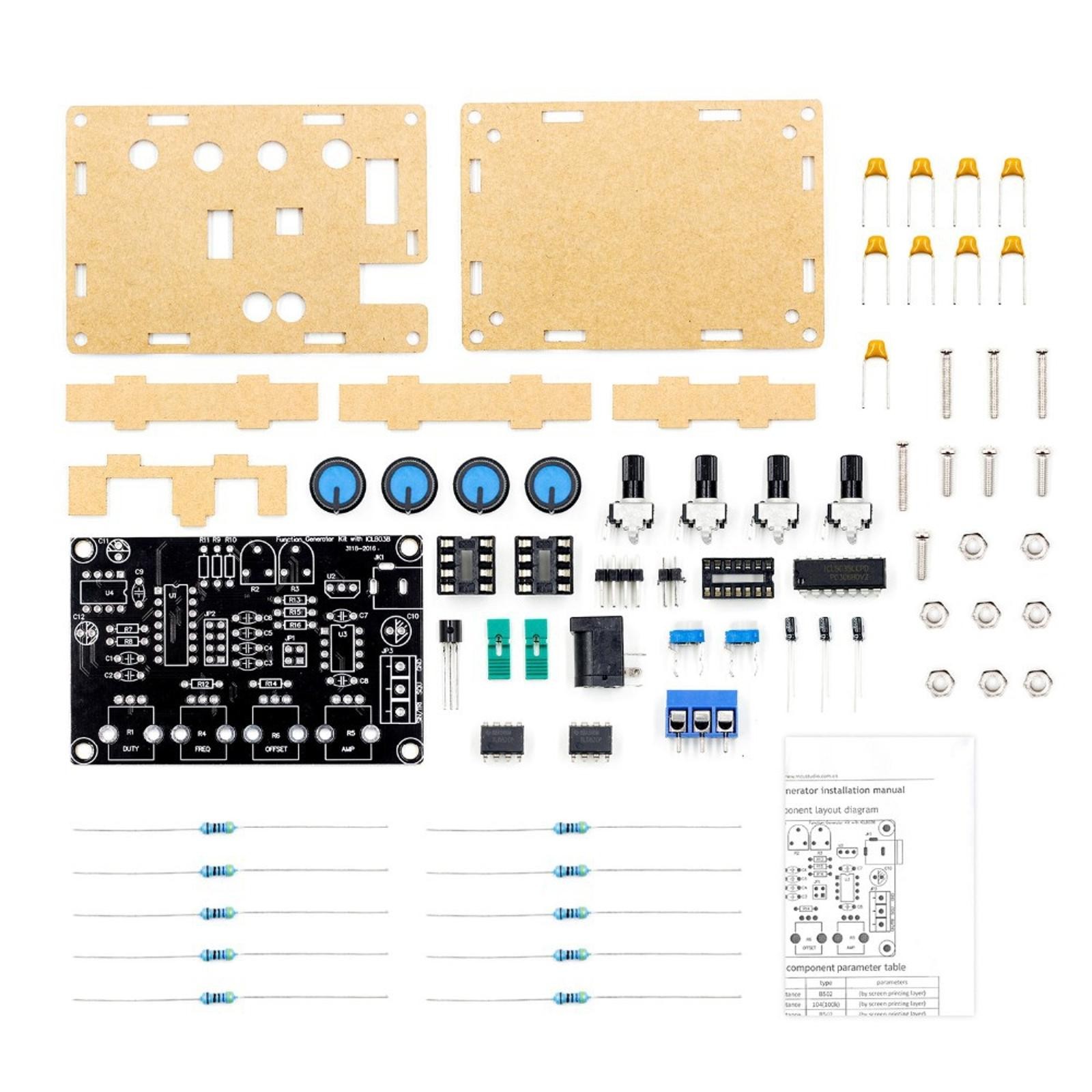 ICL8038 Low Frequency Signal Generator DIY Kit Acrylic Shell Xr2206 Version