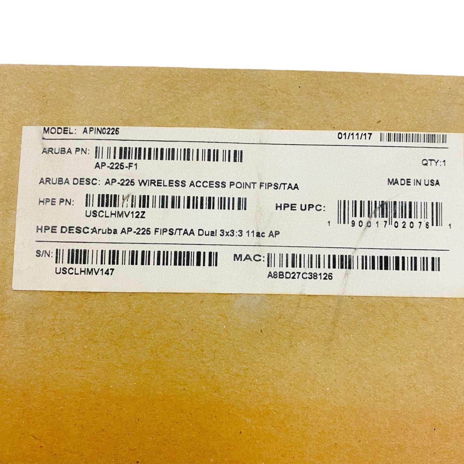 Aruba Networks AP-225 Wireless Access Point APIN0225 - New