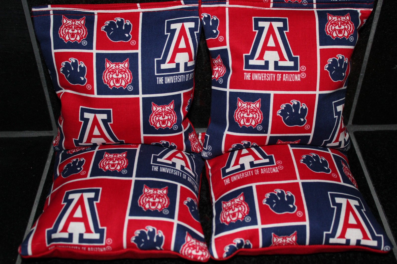 ARIZONA WILDCATS 4 CORNHOLE BEAN BAGS/ BAGGO TOSS Top Quality Handmade! New!