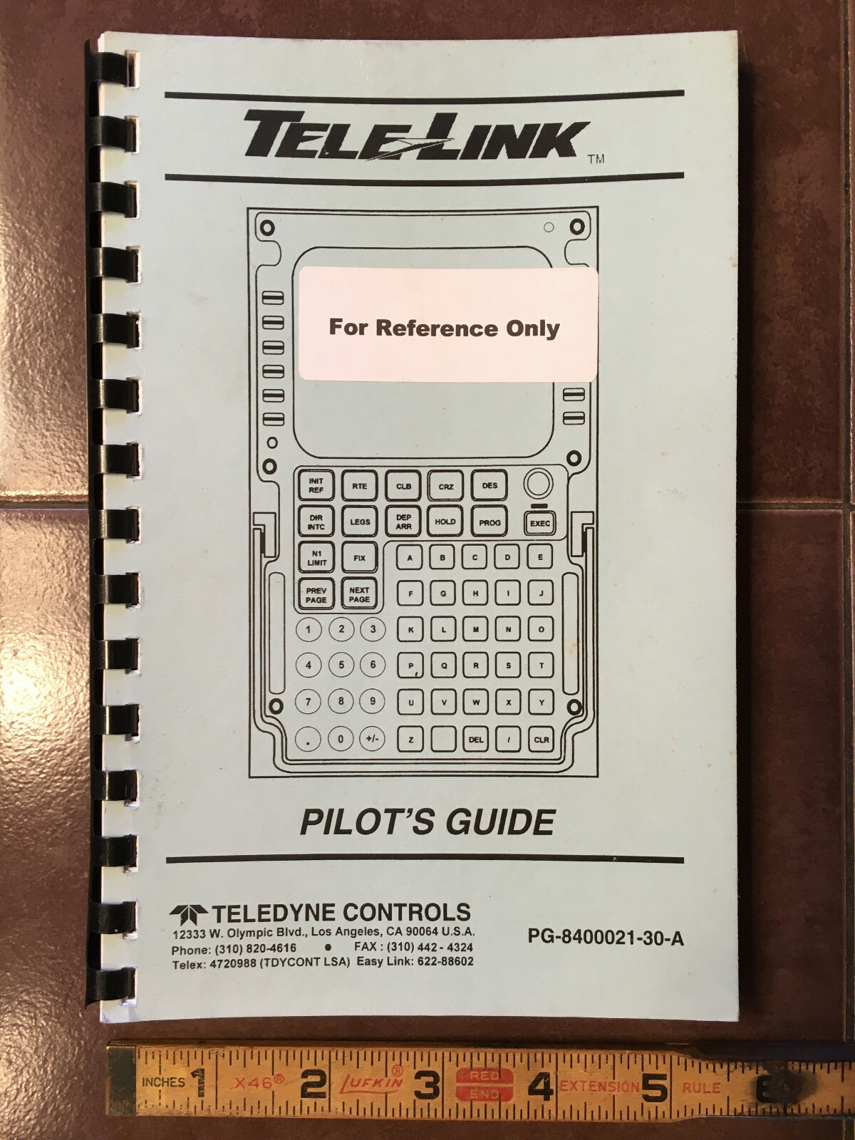 Teledyne ACARS TeleLink System Pilot's Guide Manual