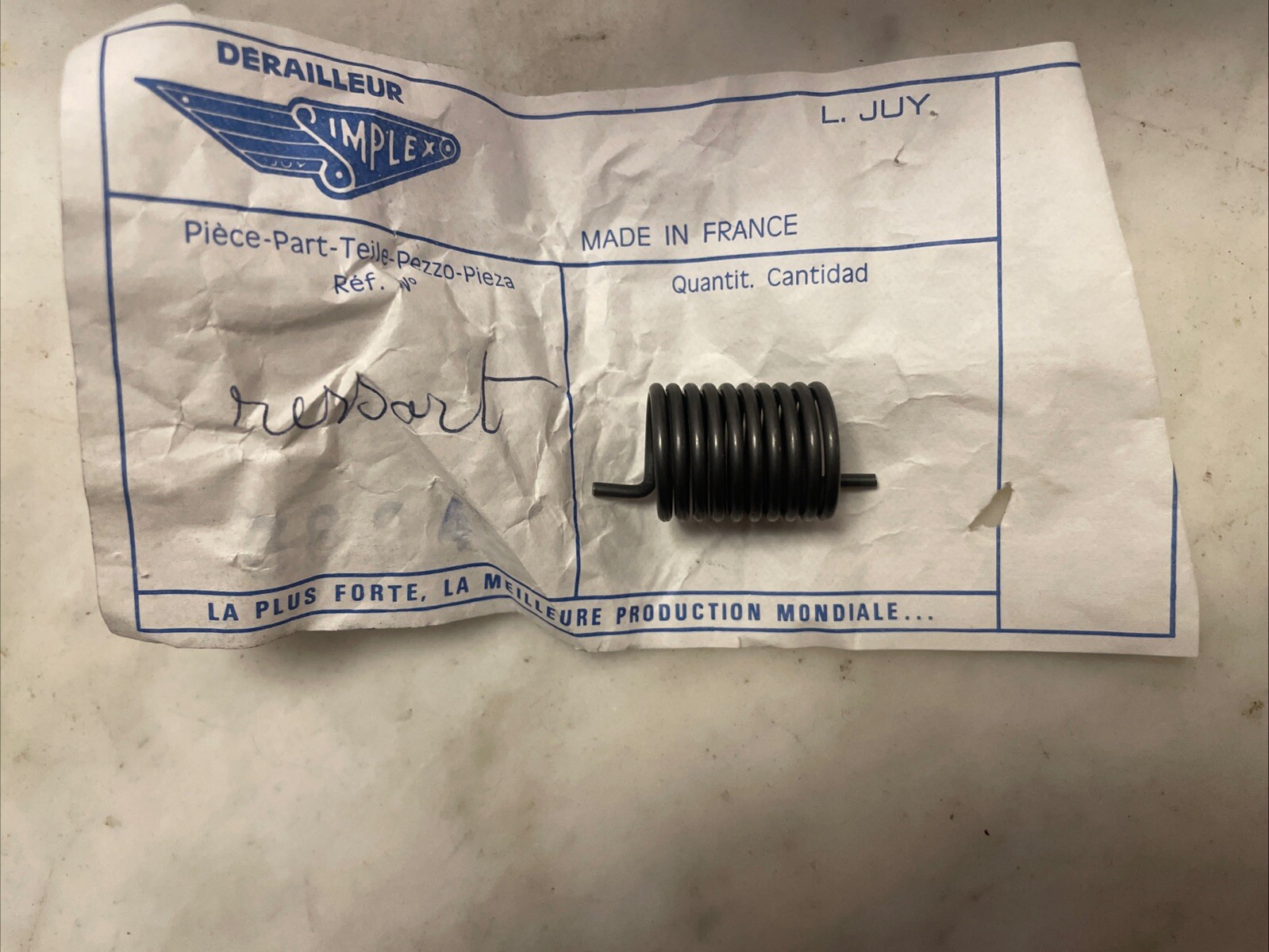 Vintage New-Old-Stock SIMPLEX Rear Derailleur Spring #3884.    (NJ)