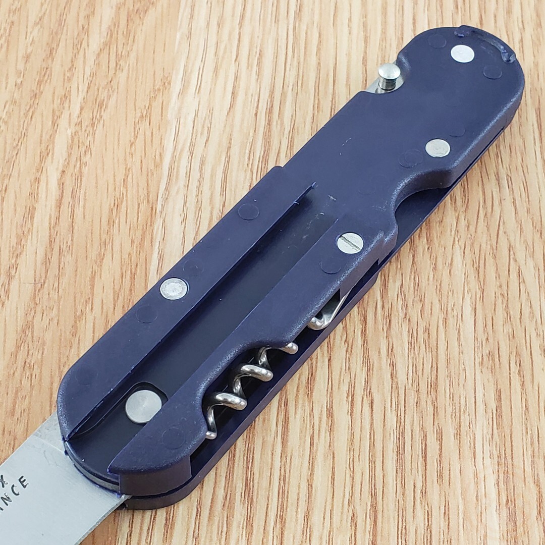 TB Outdoor Bivouac Multi Tool Corkscrew Large/Small Blade Spoon Fork Blue Handle