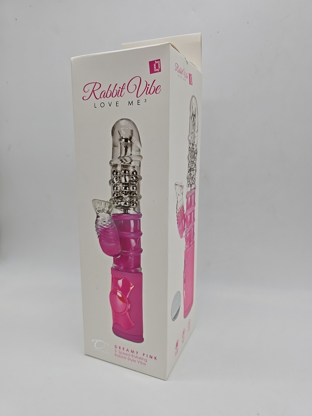 3 Speed Rotating Rabbit Vibe 4.5" insertable 1.3" girth nubbed Clitoral tickler