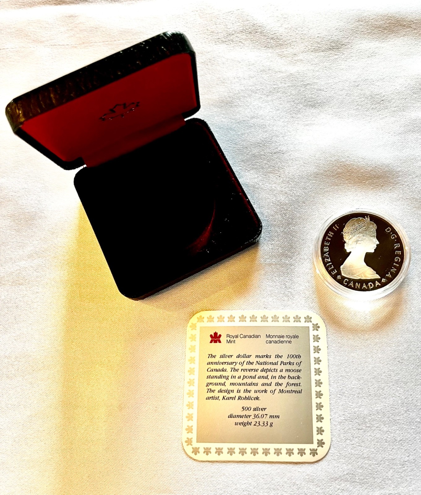 1985 Canada 1 Dollar Silver Proof Coin National Parks 100th Anniversary