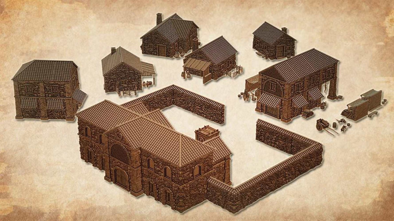 Byzantine Village Terrain Set | Historical Wargaming Scenery | MTG Terrain & Sce