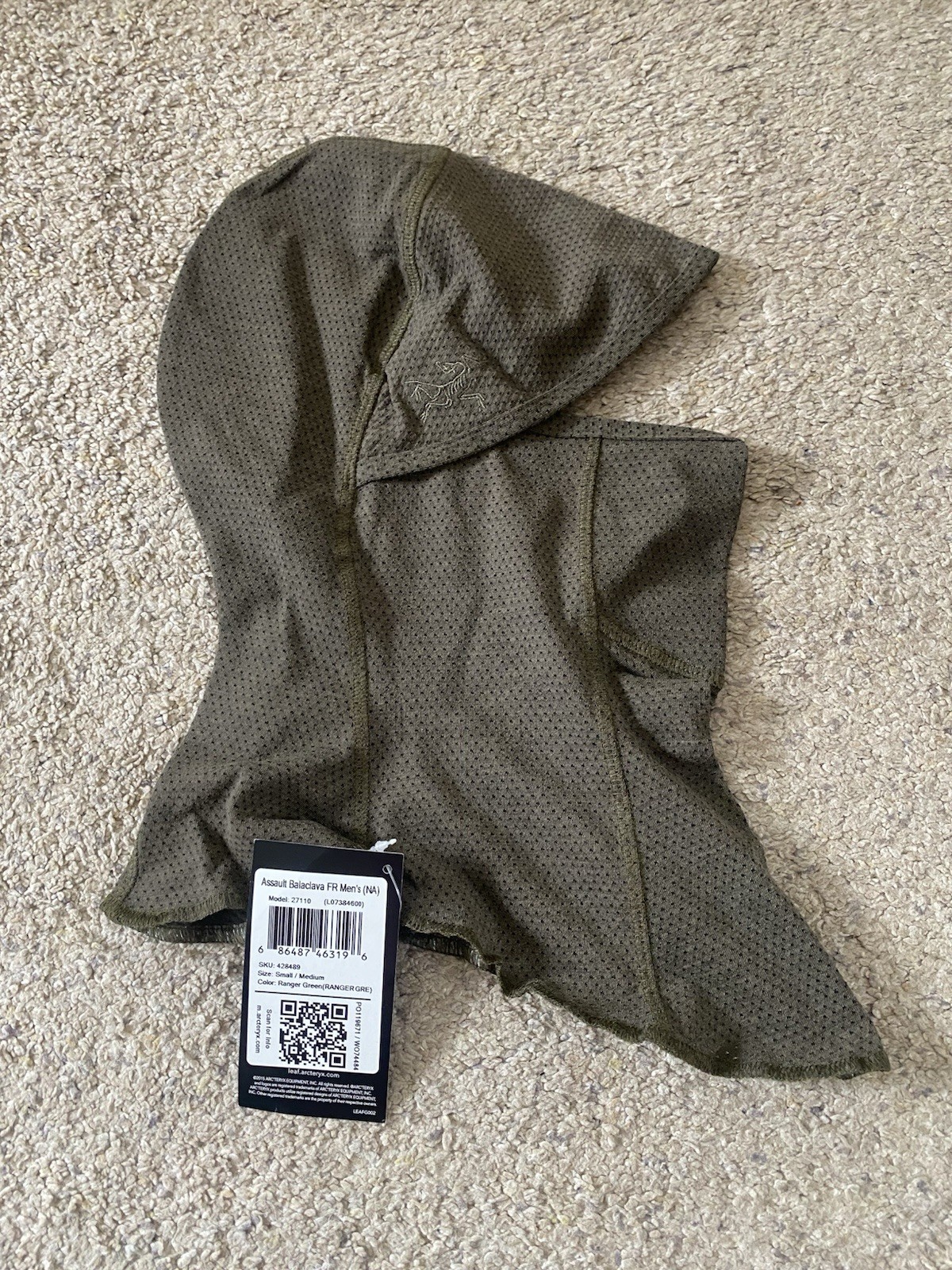 Arcteryx LEAF Gen 1 Ranger Green Balaclava FR SMALL/MEDIUM Tactical Military