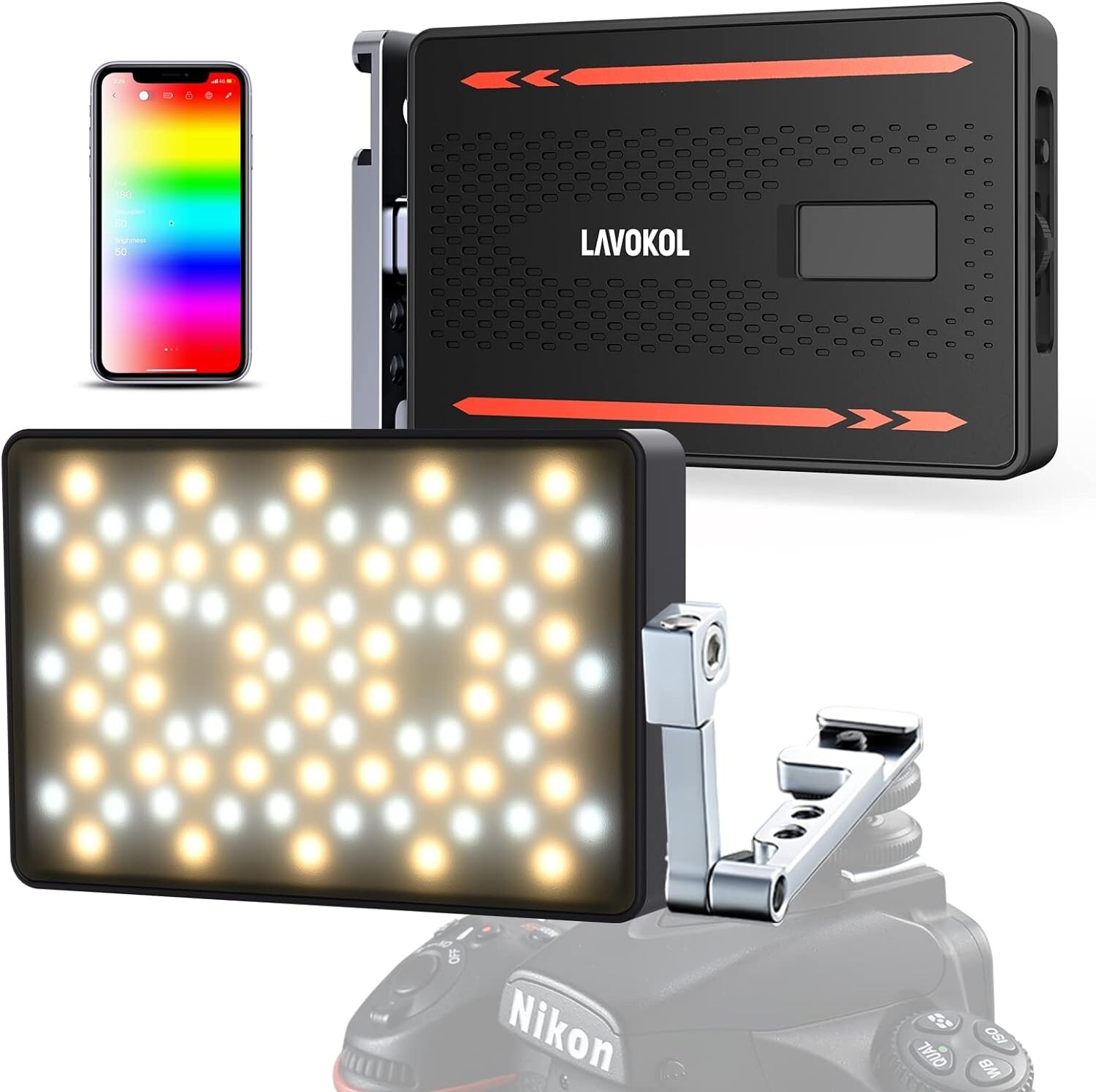Lavokol Waffle LED RGB Video Photography Lighting Portable Camera Light
