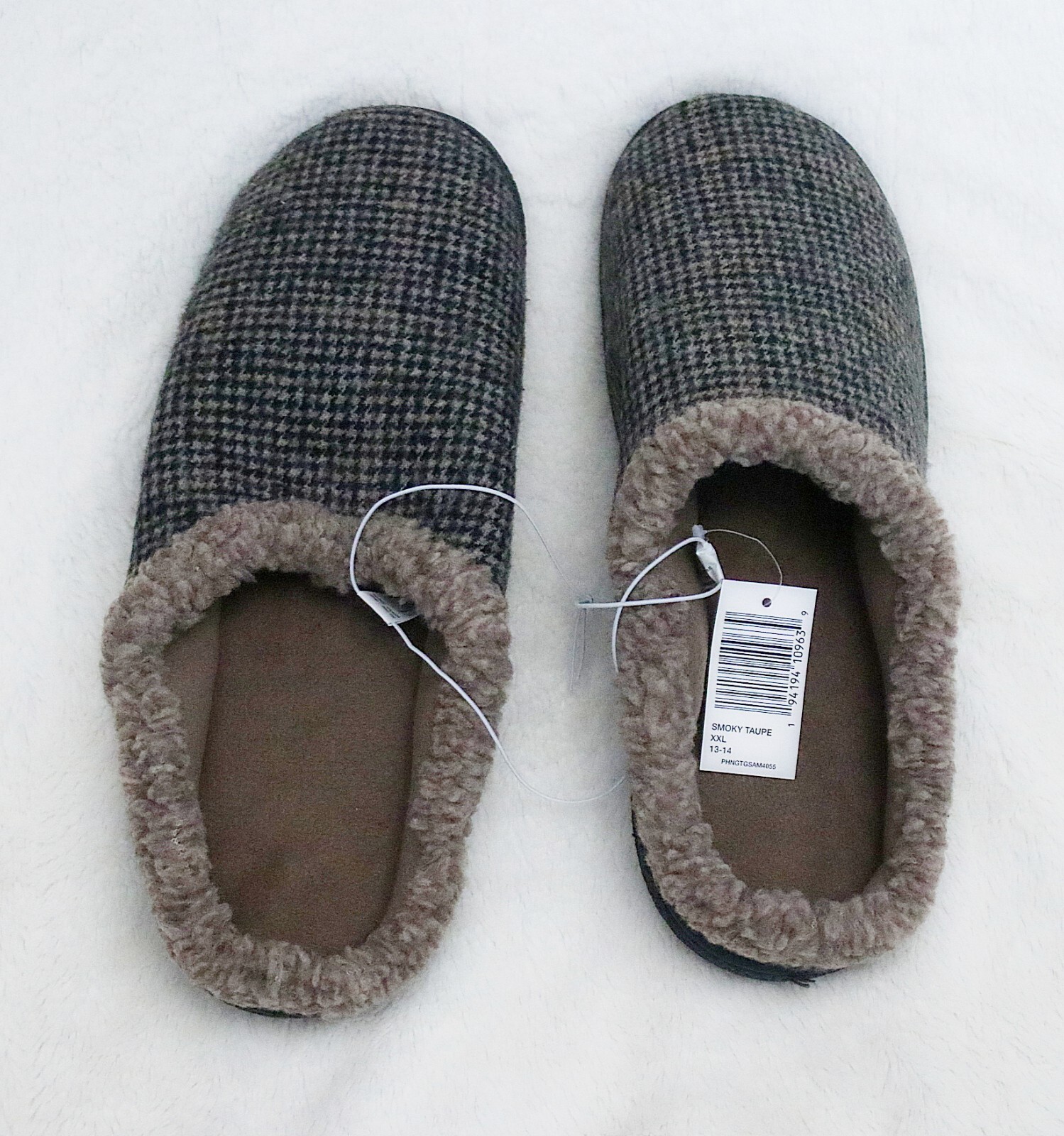 Isotoner Men's Memory Foam indoor/outdoor Slipper Size XXL (13-14) Smokey Taupe