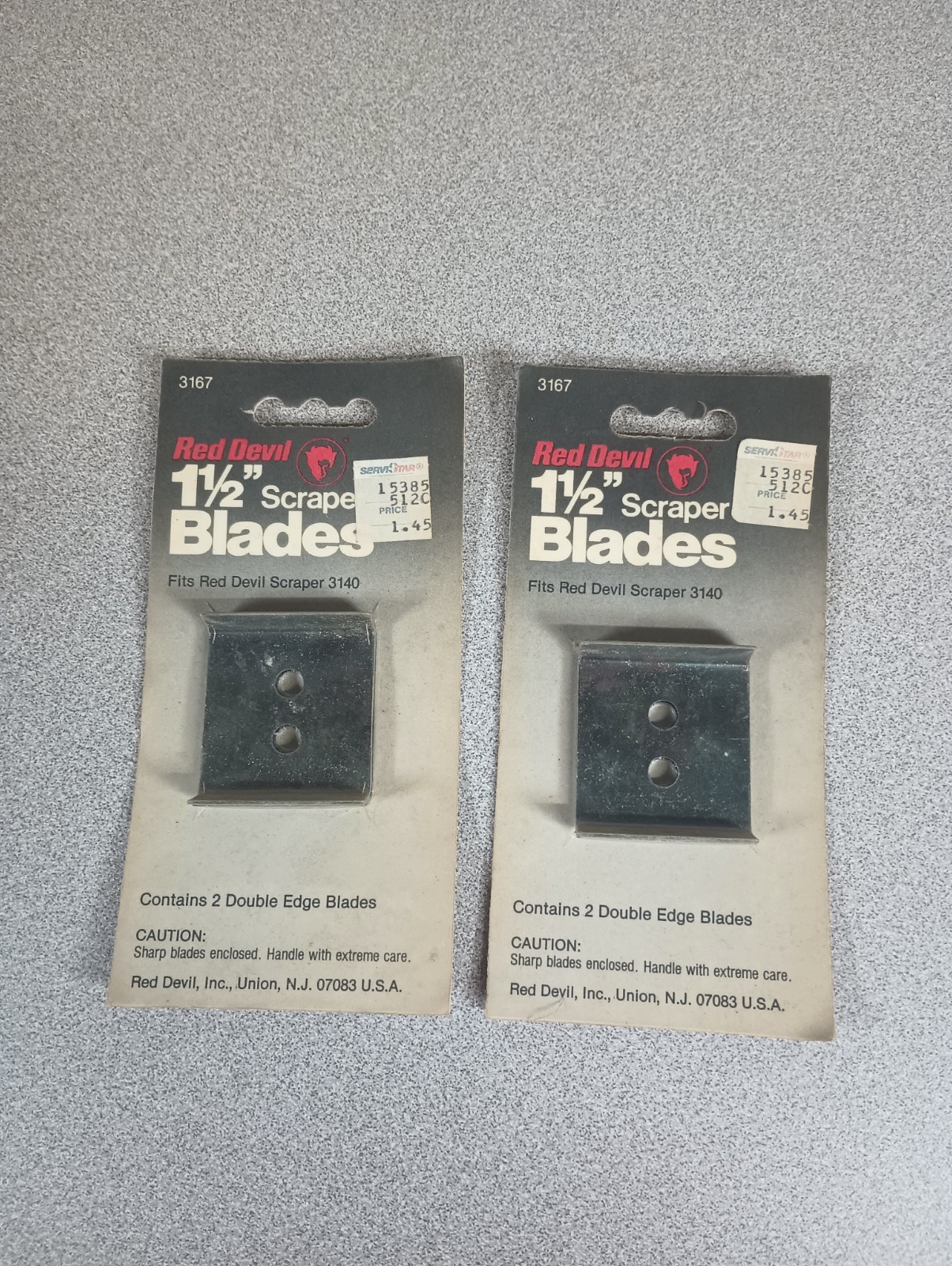 Red Devil 1 1/2 Wood Scraper Double Edge Blade 2-Pack (#3140) NEW