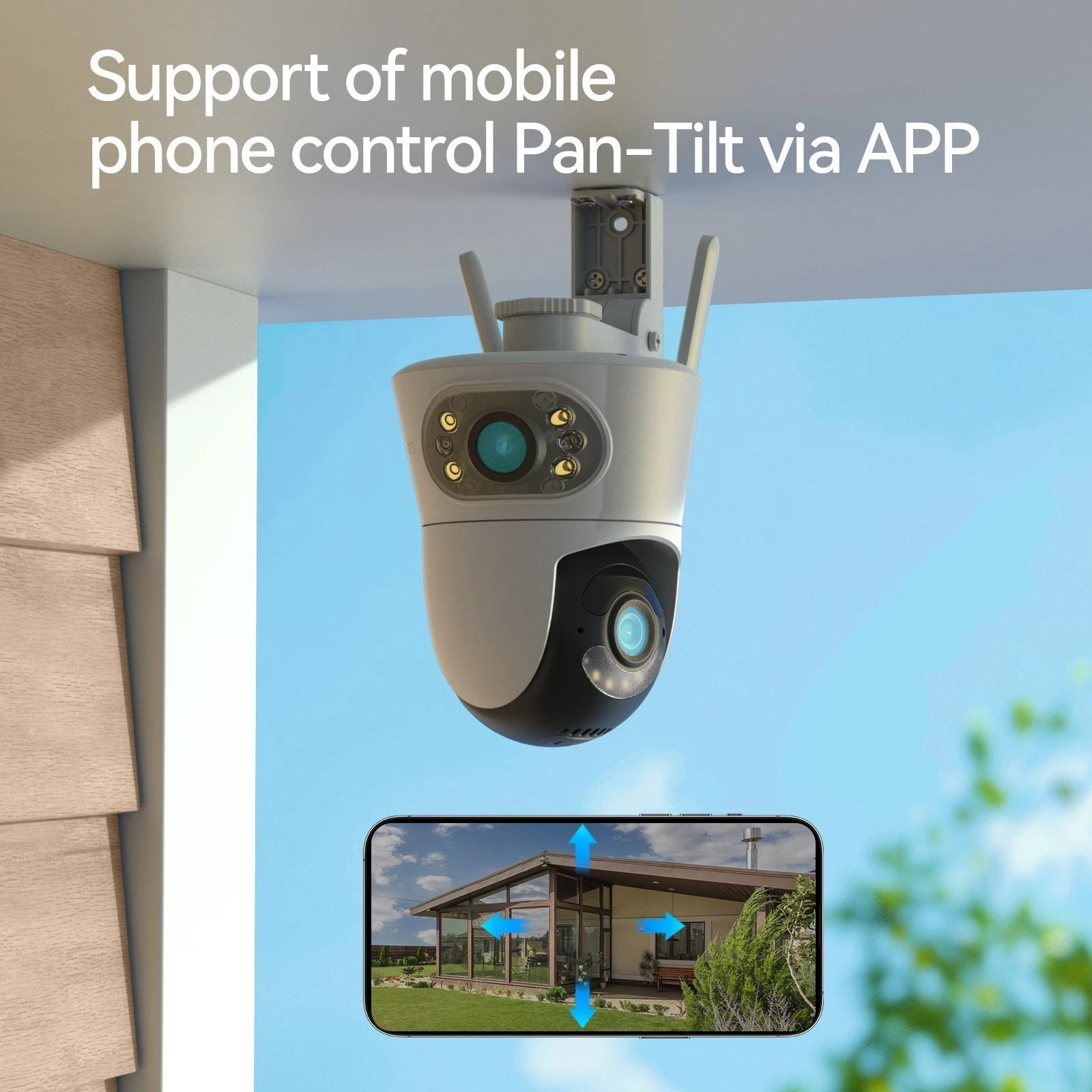 Security Camera Dual Lens Wireless WiFi PTZ for Home Security Auto Tracking