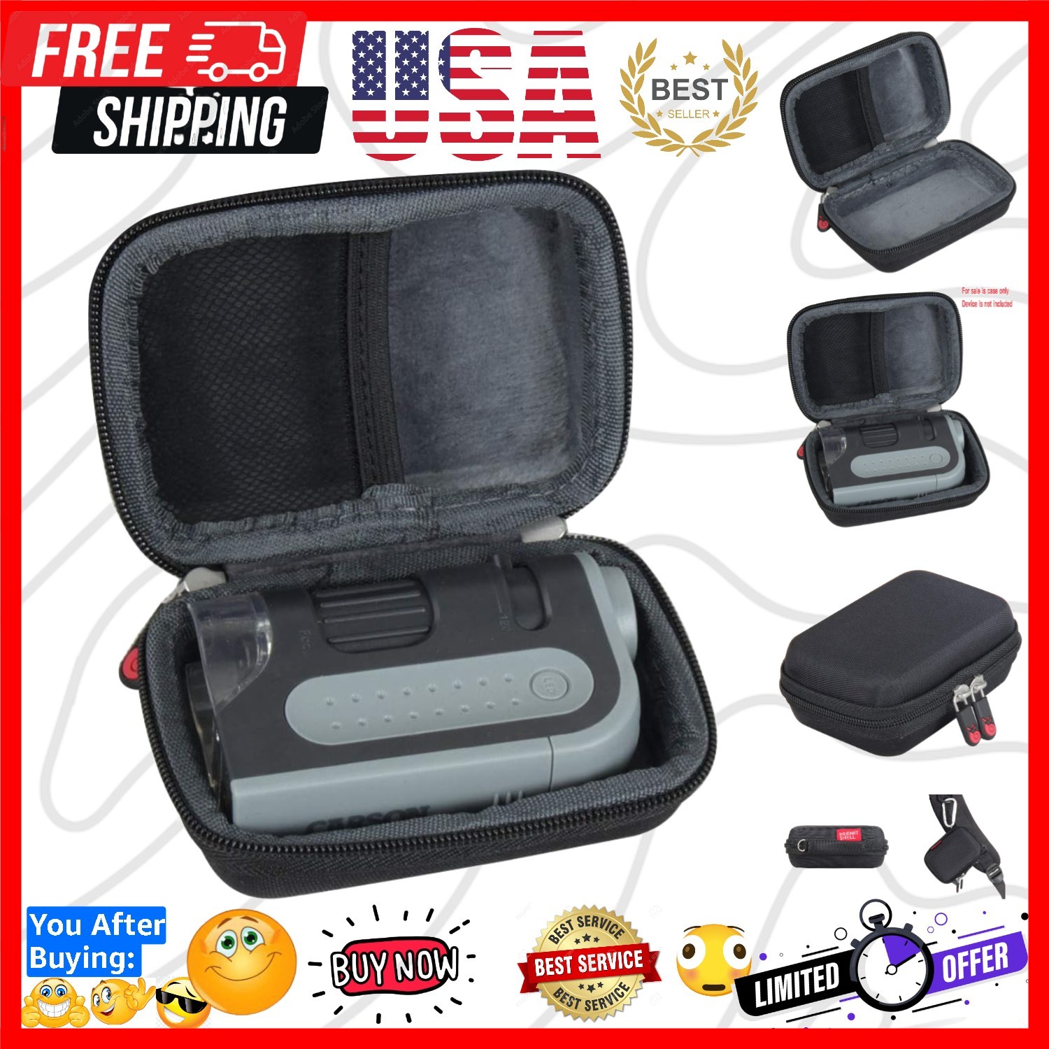 Hard Travel Case for Carson MicroBrite Plus 60x-120x Power LED Lighted Pocket...