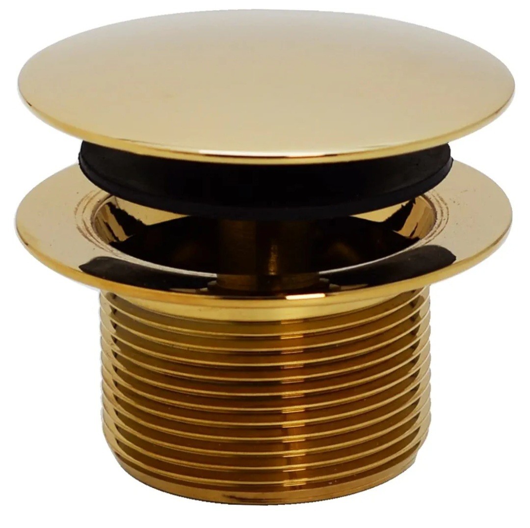 Westbrass Mushroom Tip Toe 1-1/2" NPSM Coarse Thread Bath Drain, Polished Brass