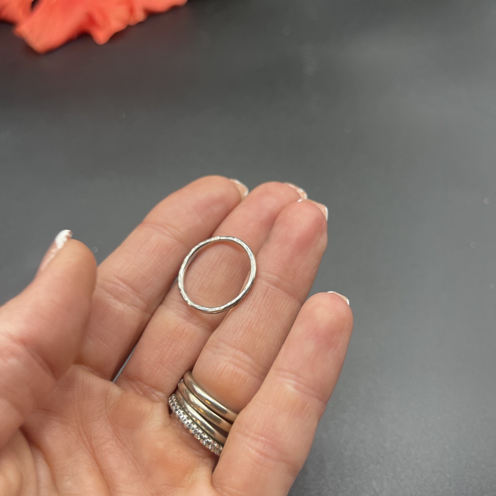 Stunning Unique Handmade 925 Sterling Silver Stackable Band Ring #B90