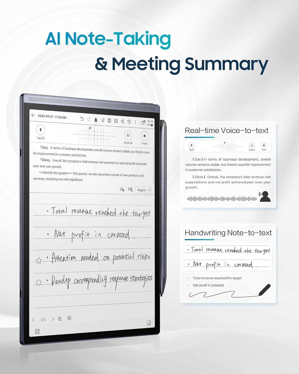 iFLYTEK AINOTE Air 2 Bundles 8.2" AI Note-Taking Tablet Writing Tablets Notebook