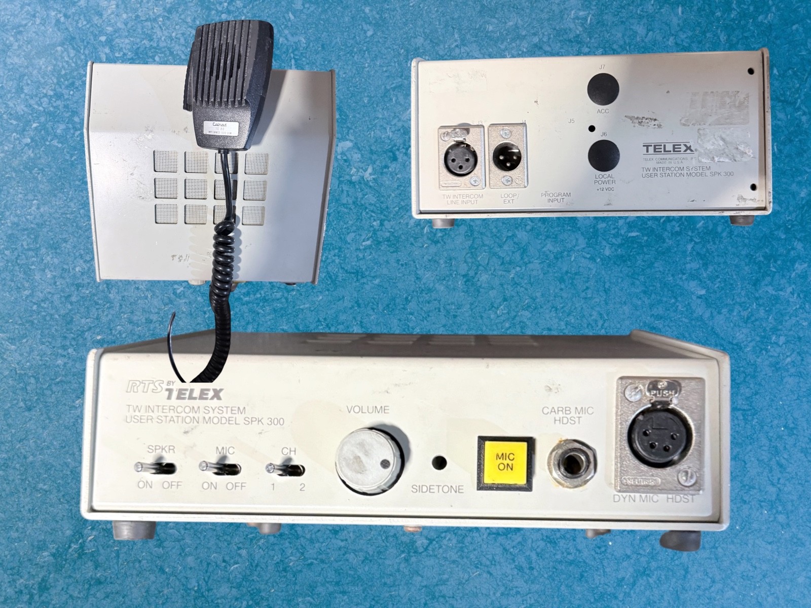 RTS Telex SPK-300 Two-Wire Intercom User Station w/ Original Calrad 10-80 Mic